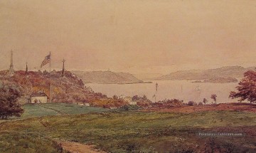 Regarder vers le nord sur le paysage d’Hudson Jasper Francis Cropsey Peinture à l'huile